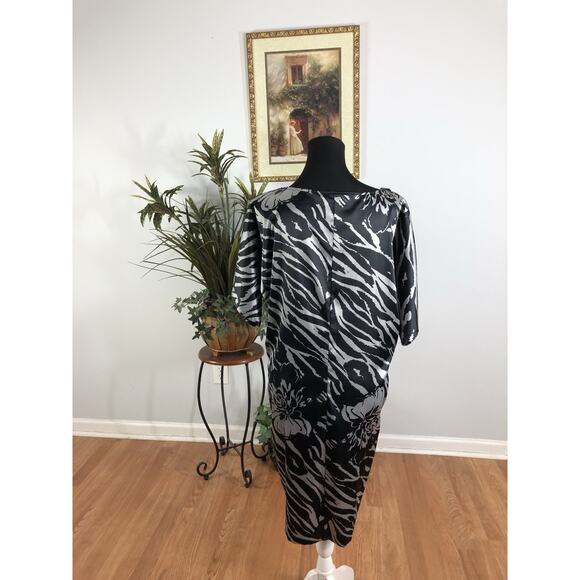 Bisou Bisou Dress 6 Batwing Sleeve Boho Vacation Embellished Boxy Neck Pullover - Picture 4 of 8